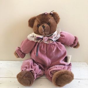 Pink velvet teddy bear